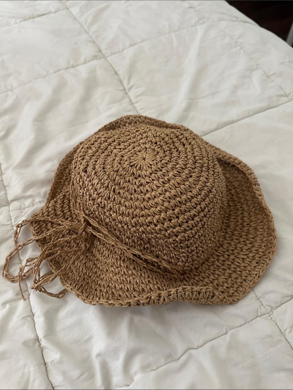 Woven Straw Sun Hat - Natural Tan